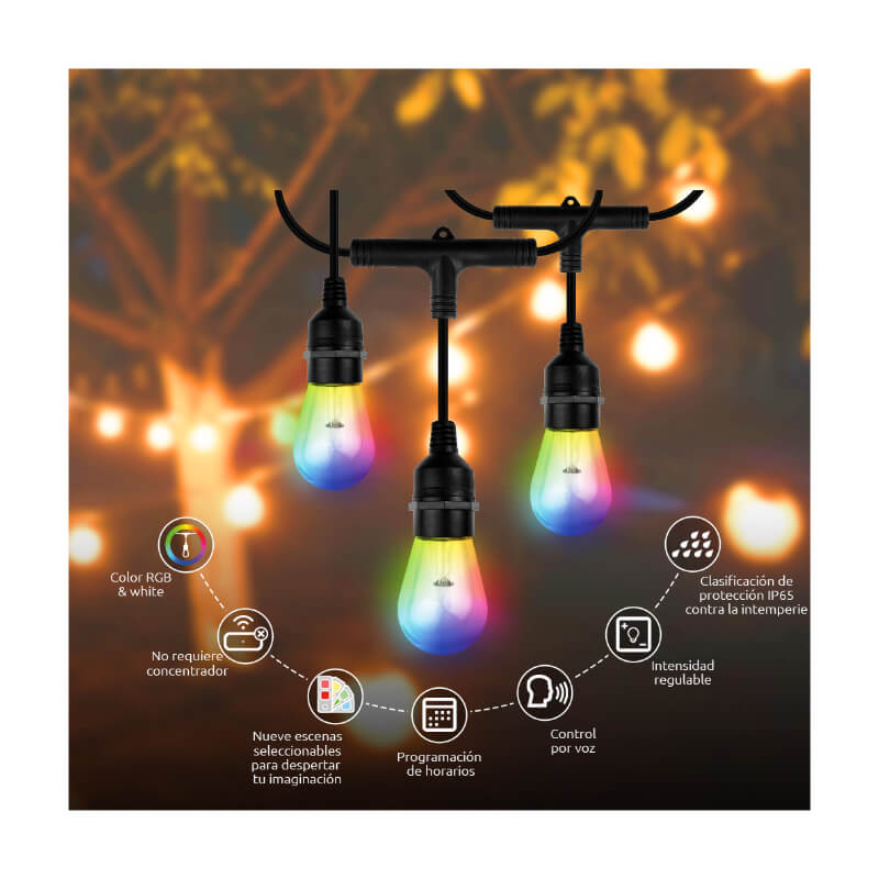 Guirnalda de Luces LED Inteligente Nexxt RGB Wi-Fi
