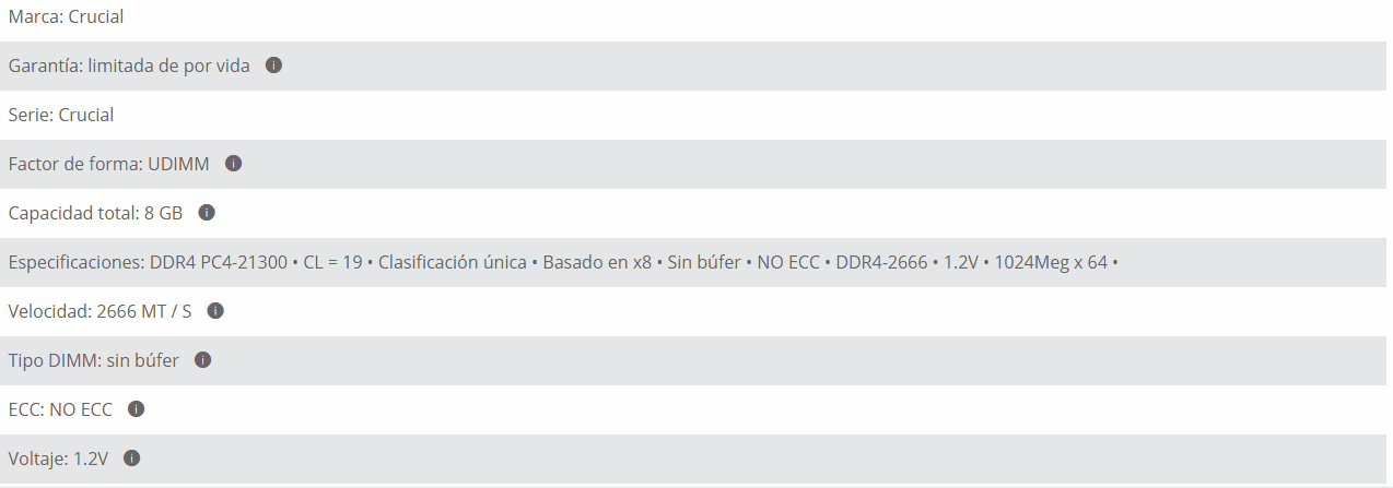 especificaciones CT8G4DFS8266