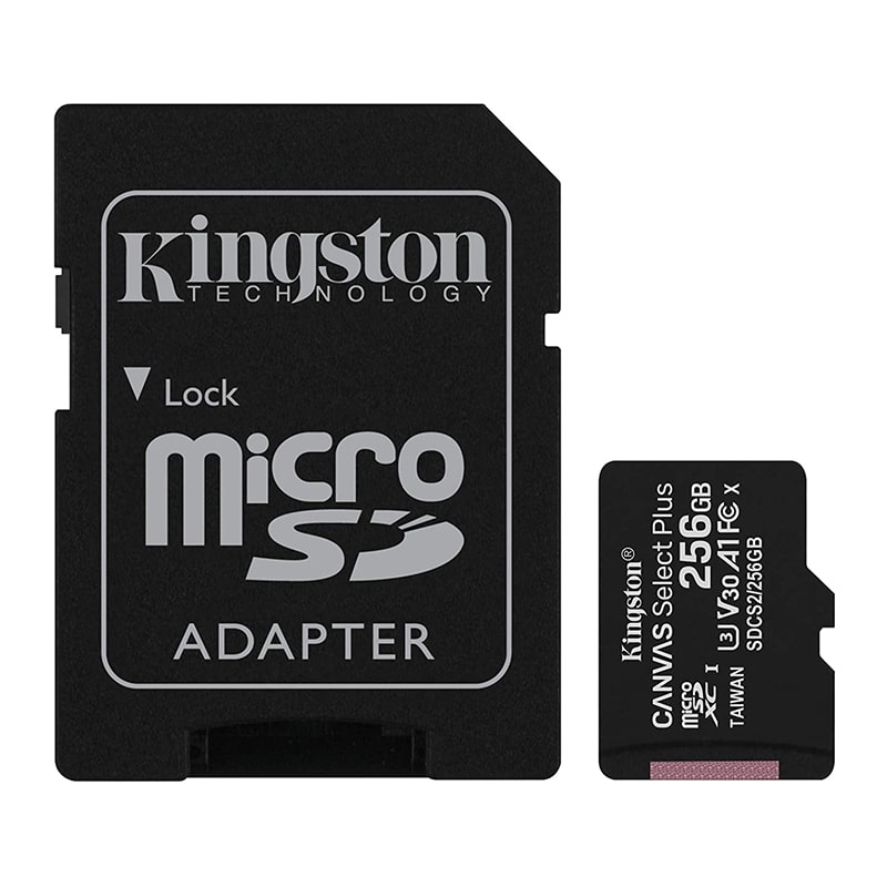 Memoria Micro SD Kingston 256GB Canvas Select Plus Clase 10 100Mbps