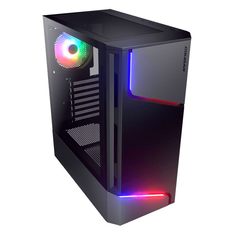 Case Gaming Cougar MX360 RGB Media Torre Vidrio Templado ATX Negro (Sin Fuente)