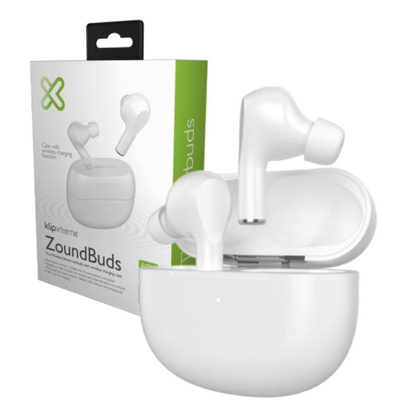 Audífonos Bluetooth Smart Touch Klip Xtreme ZoundBuds In-ear con Micrófono Blanco