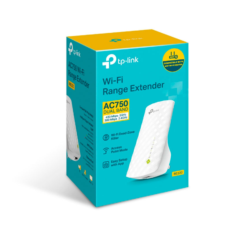 Extensor Wi-Fi TP-Link AC750 RE220 5GHz 433Mbps 2.4GHz 300Mpbs Doble Banda