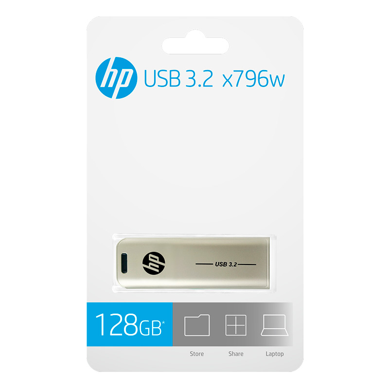 Memoria USB HP 128GB x796w 3.2 Flash Drives Dorado