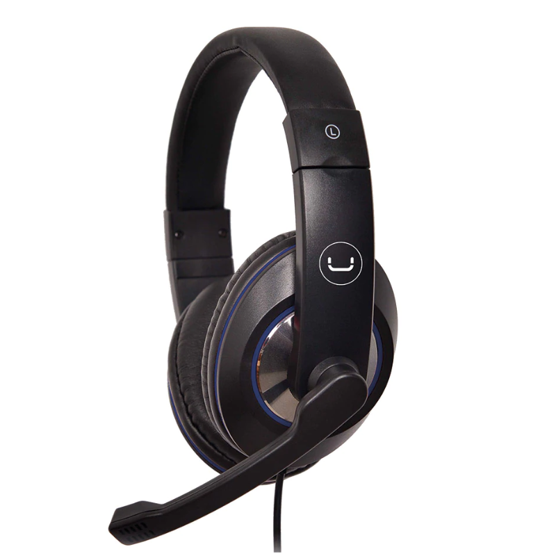 Audífonos Tipo Headset Unno Tekno HS7212BL 3.5mm  Ace12 con Micrófono Negro
