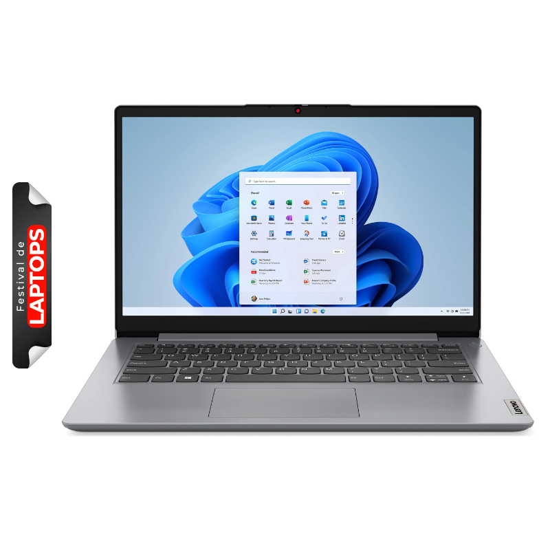 Laptop Lenovo IdeaPad 1I 14" Celeron N4500 4GB RAM 128GB eMMC Gris W11 Home Teclado Inglés