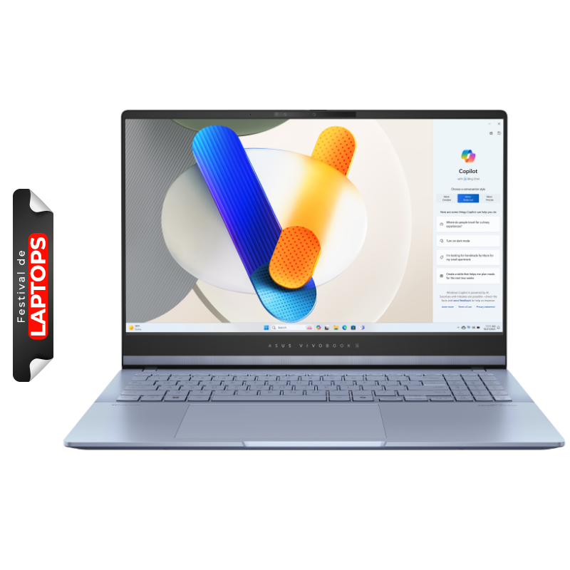 Notebook Asus Vivobook S 15.6" Ultra 7 155H Azul 16GB RAM 1TB SSD W11 Home Teclado Ingles