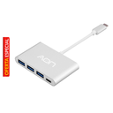 Adaptador USB-C a USB, USB-C AO-AD-1009 Macho-Hembra Plateado