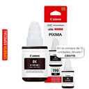 Botella de Tinta Canon GI-190BK Negro 135ml