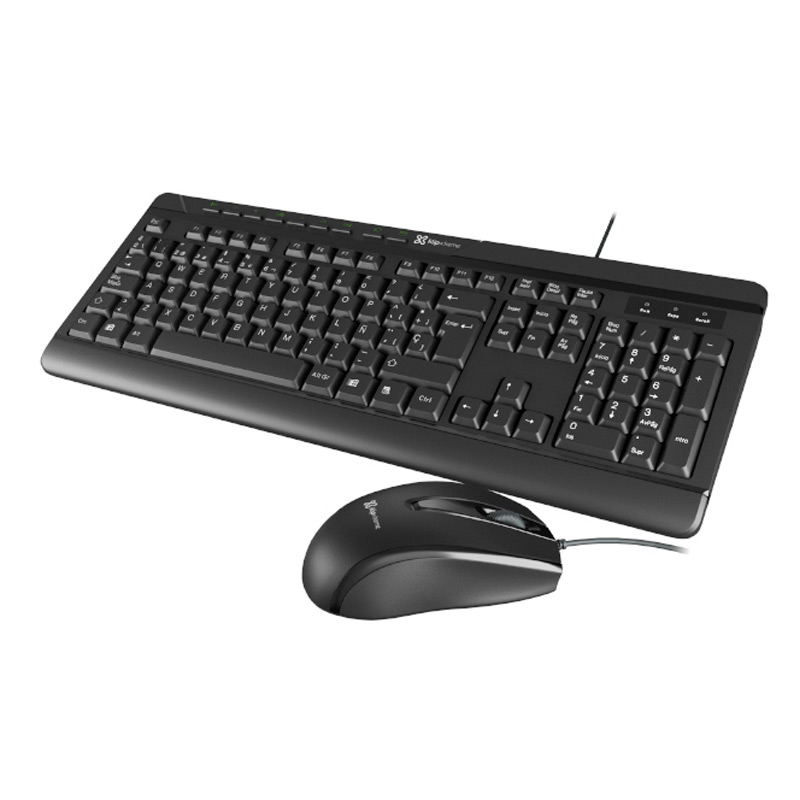 Teclado y Mouse Alámbrico Klip Xtreme DeskMate USB Negro Español